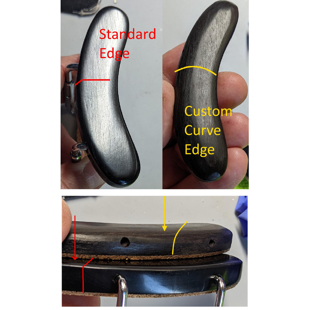 Custom Curve Mandolin Part Wood Armrest with Hardware