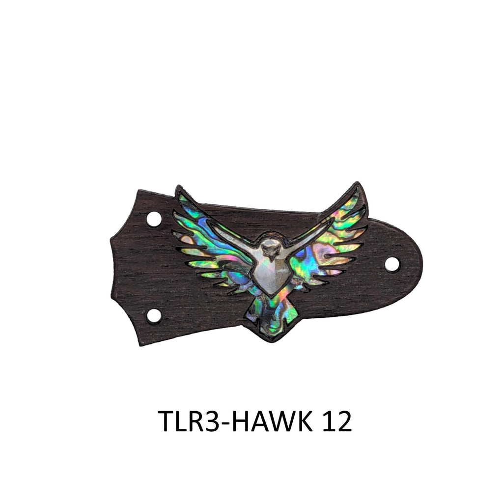 Rosewood Truss Rod Cover for Taylor Guitars Abalone Hawk Inlay, Solid Wood