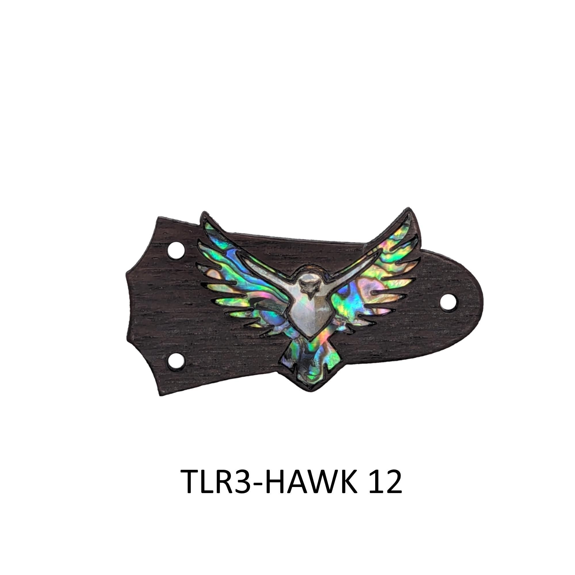 Rosewood Truss Rod Cover for Taylor Guitars Abalone Hawk Inlay, Solid Wood