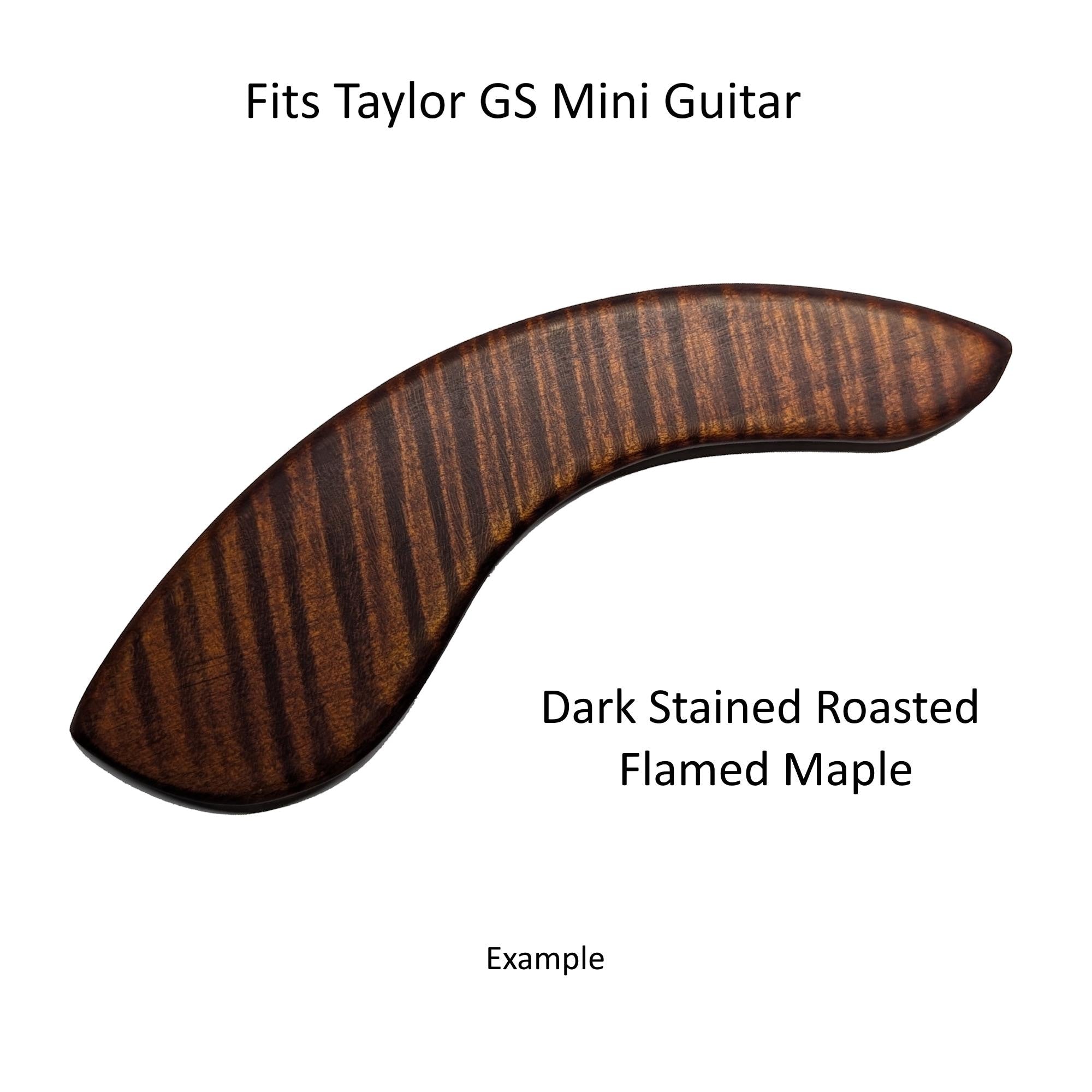 Custom Made Taylor GS Mini Armrest: Exotic Woods, Curved Edge - Improves Sound