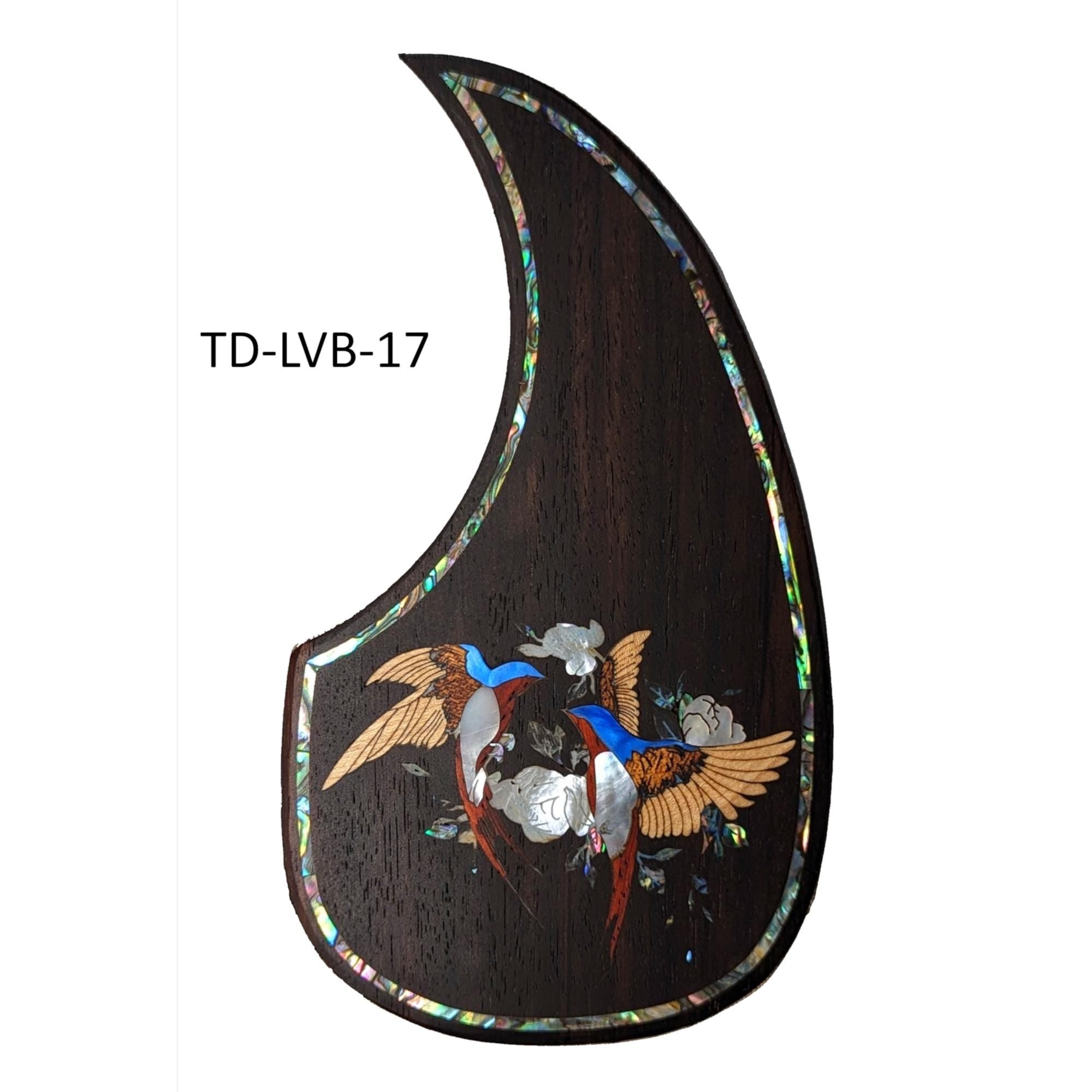 Acoustic Guitar Pickguard: Mother of Pearl Abalone Lovebirds Inlay