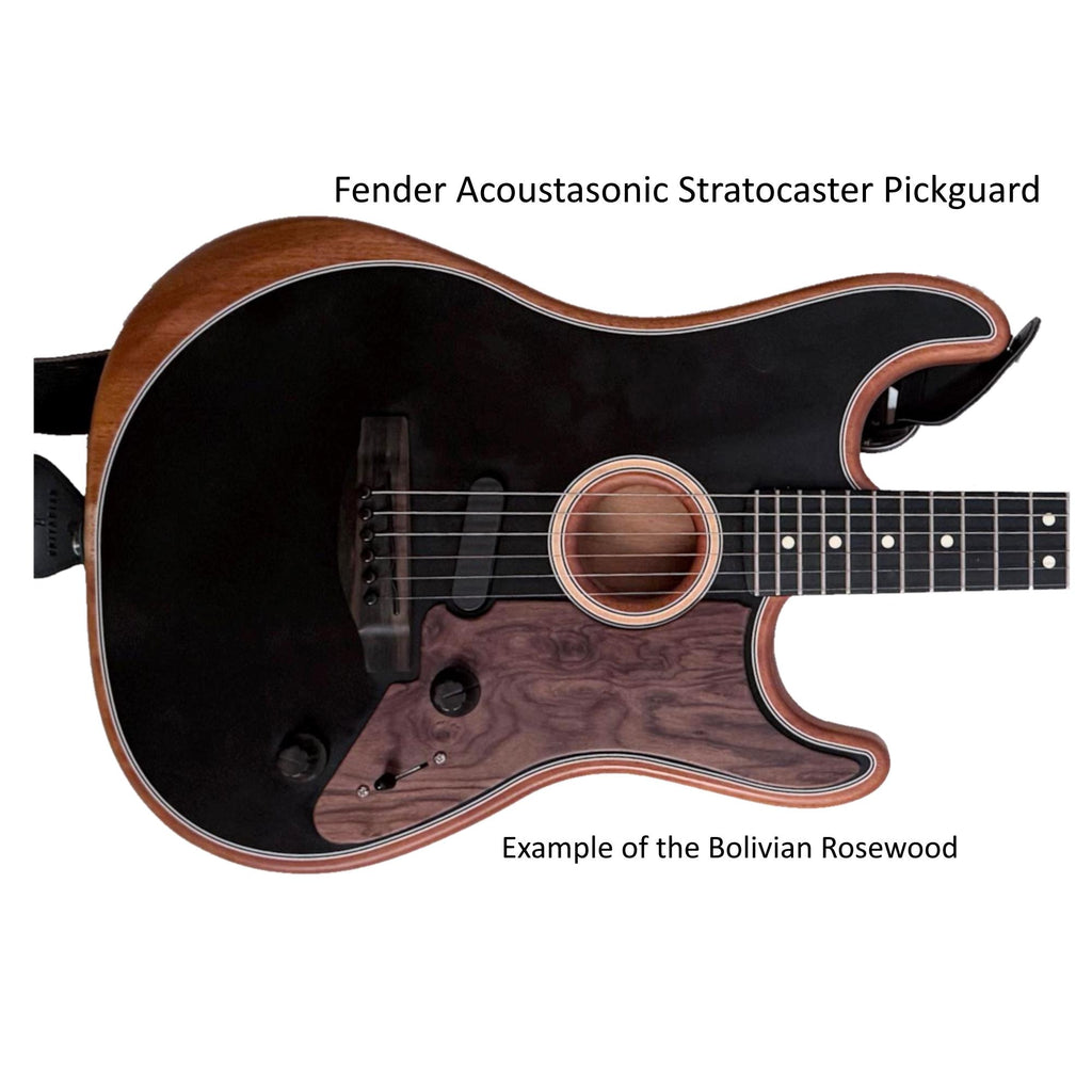 Fender Acoustasonic Stratocaster Guitar Pickguard, Custom Cut, Mahogany Rosewood