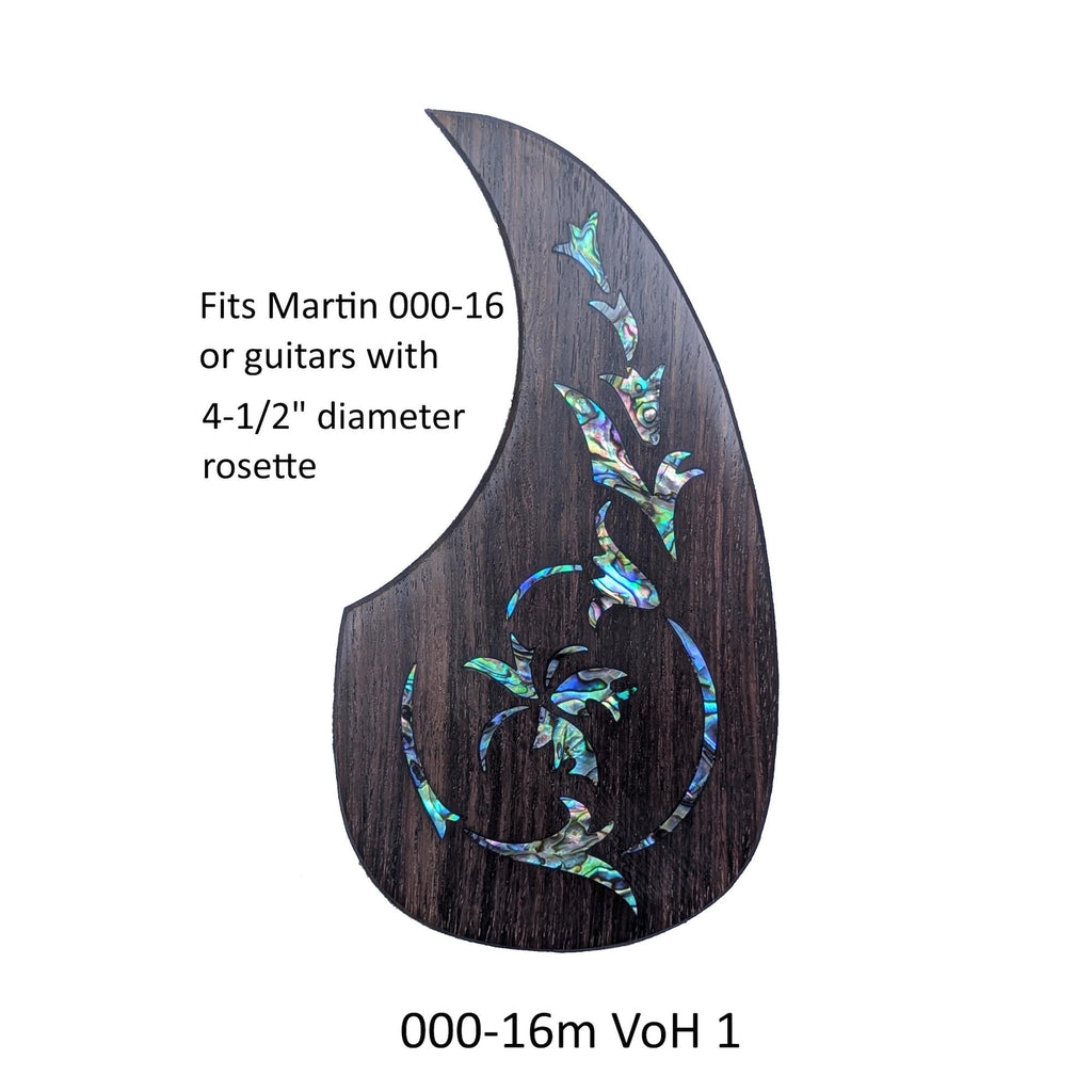 Rosewood Pickguard Fits Martin 000-16M Guitar Pickguard Colorful Abalone Vine of Harmonics Design
