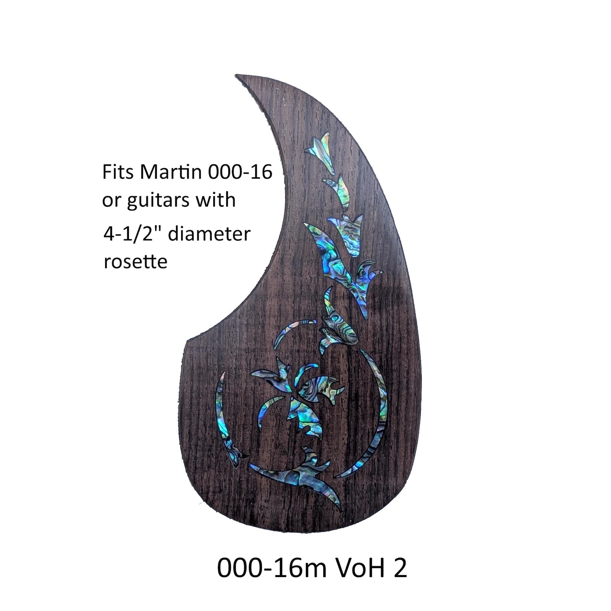 Rosewood Pickguard Fits Martin 000-16M Guitar Pickguard Colorful Abalone Vine of Harmonics Design