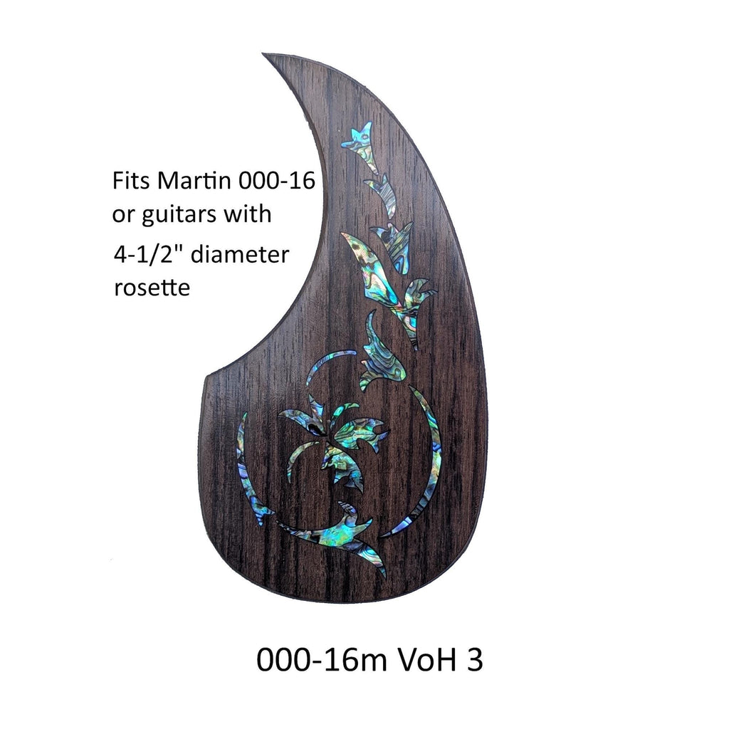 Rosewood Pickguard Fits Martin 000-16M Guitar Pickguard Colorful Abalone Vine of Harmonics Design
