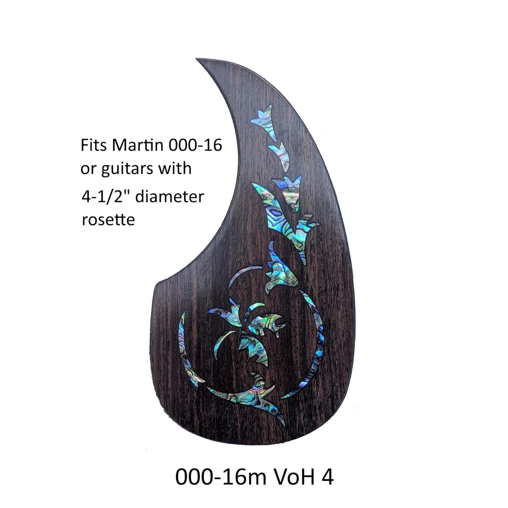 Rosewood Pickguard Fits Martin 000-16M Guitar Pickguard Colorful Abalone Vine of Harmonics Design