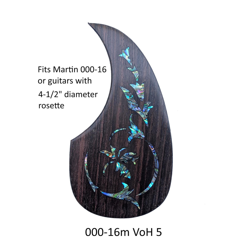Rosewood Pickguard Fits Martin 000-16M Guitar Pickguard Colorful Abalone Vine of Harmonics Design