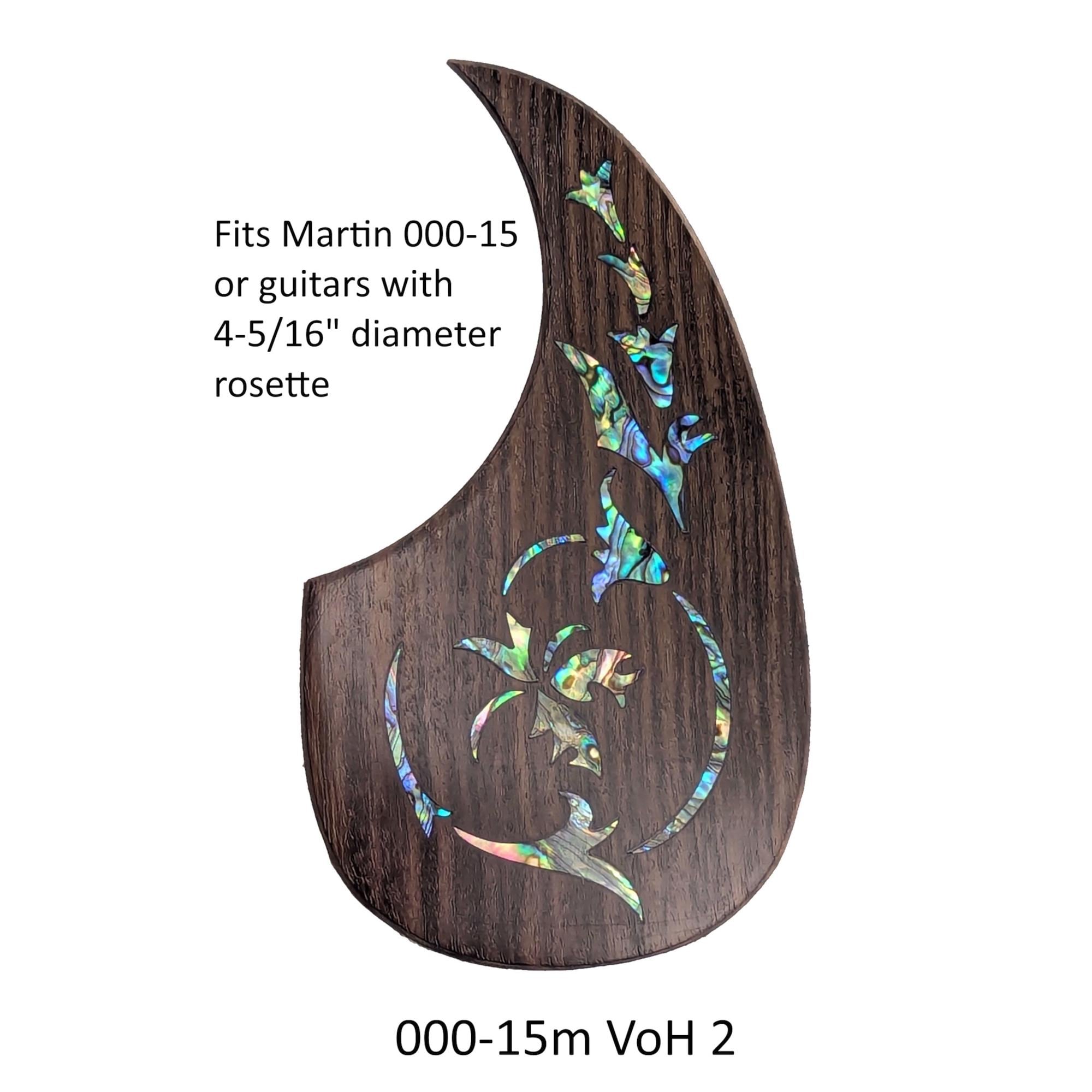 Rosewood Pickguard Fits Martin 000-15M (only) Guitar Pickguard Colorful Abalone Vine of Harmonics Design