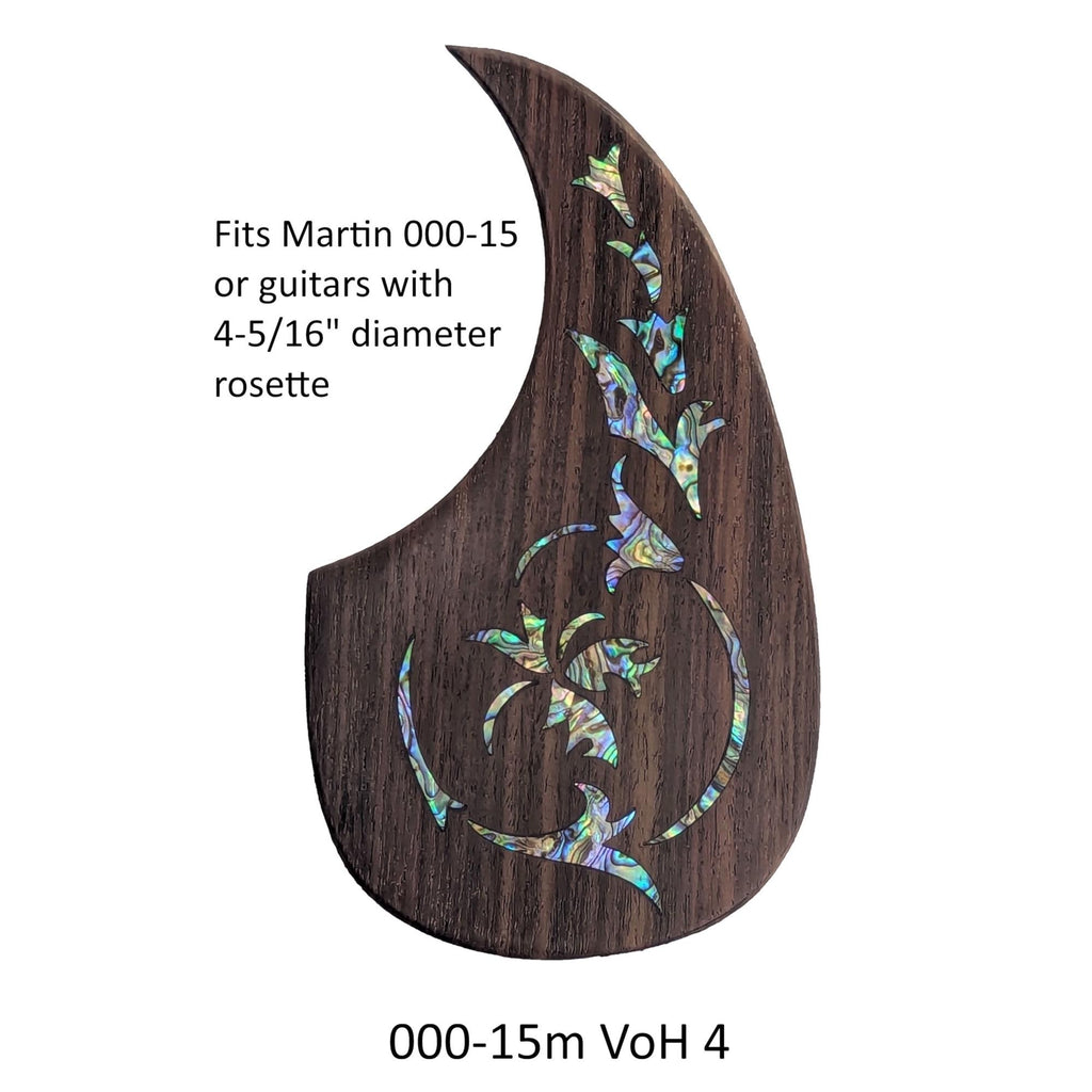 Rosewood Pickguard Fits Martin 000-15M (only) Guitar Pickguard Colorful Abalone Vine of Harmonics Design