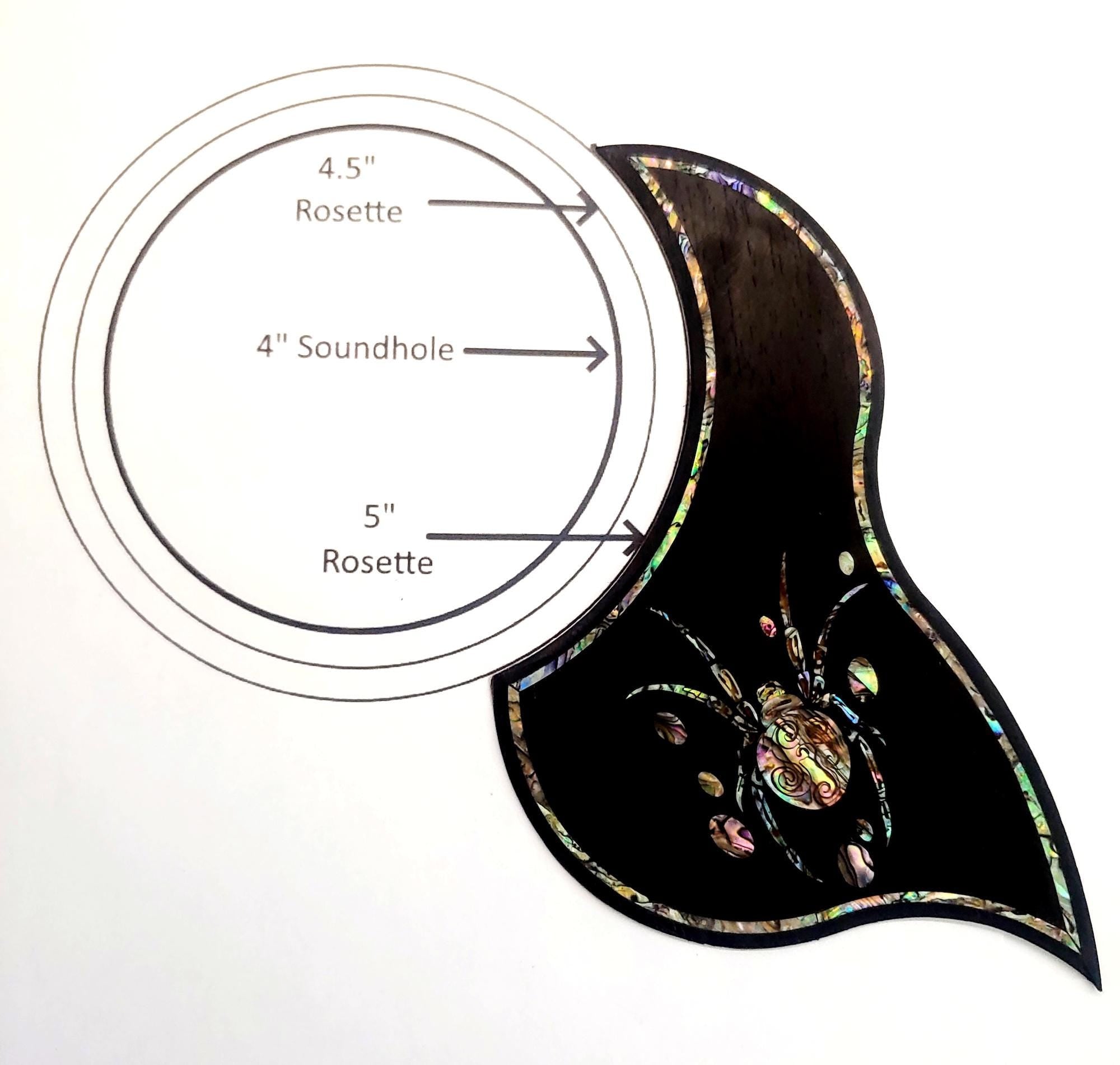 GS Mini Pickguard Spider Inlay Design, Mother of Pearl & Colorful Abalone, Guitar Accessory