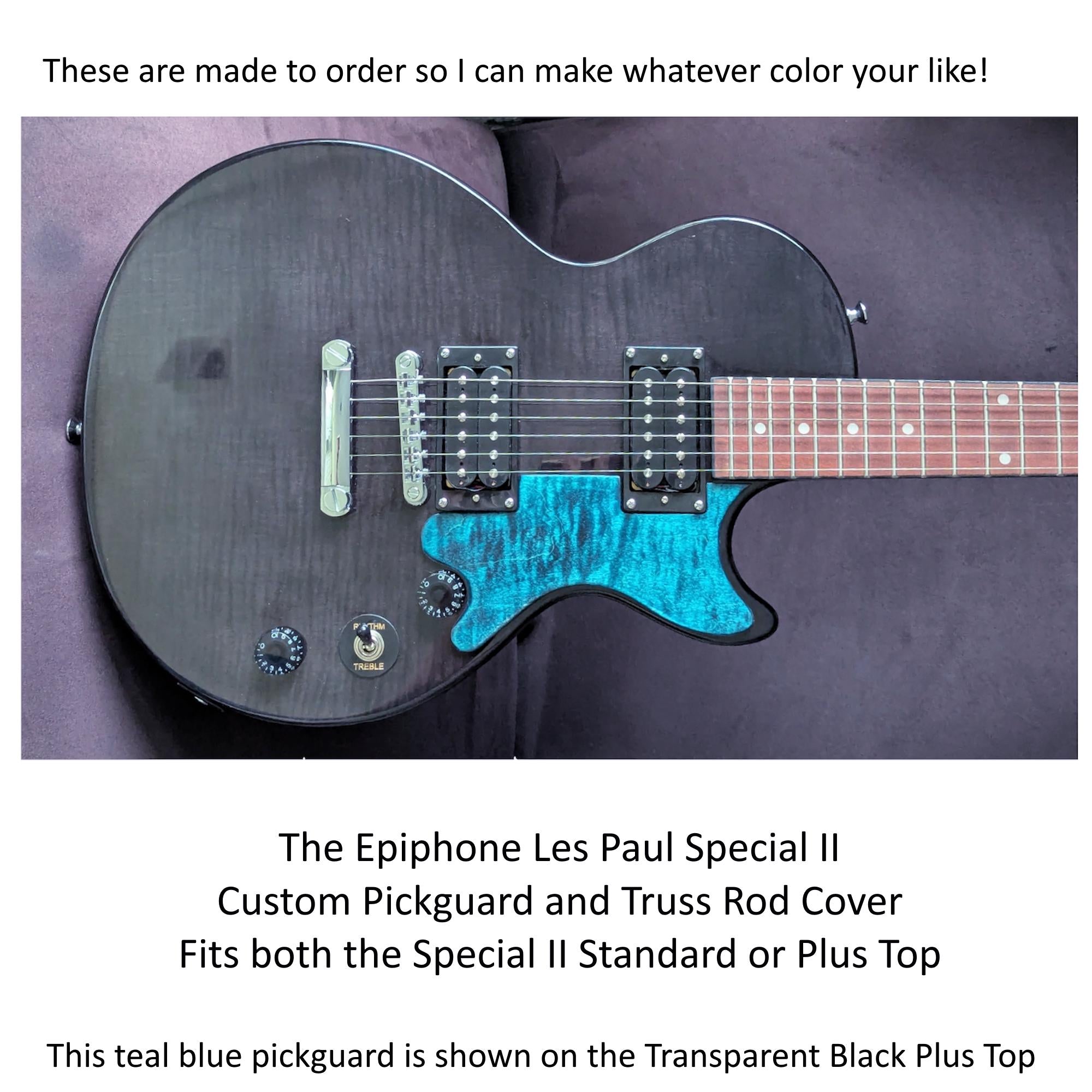 Custom Pickguard Epiphone Les Paul LP Special II | Matching Truss Rod Cover | Handcrafted Wood