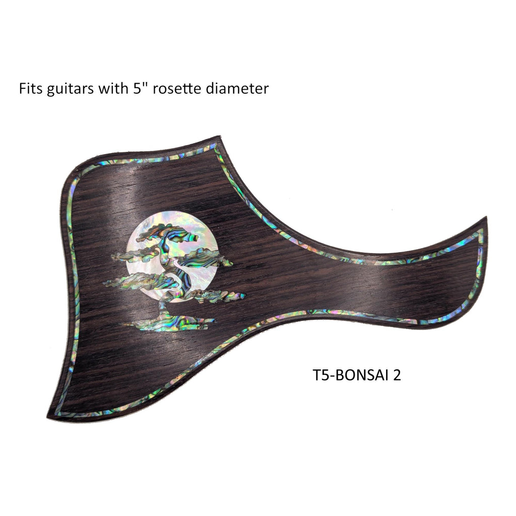 Made to Fit Taylor Guitars- Rosewood Bonsai & Moon Abalone Inlay Pickguard