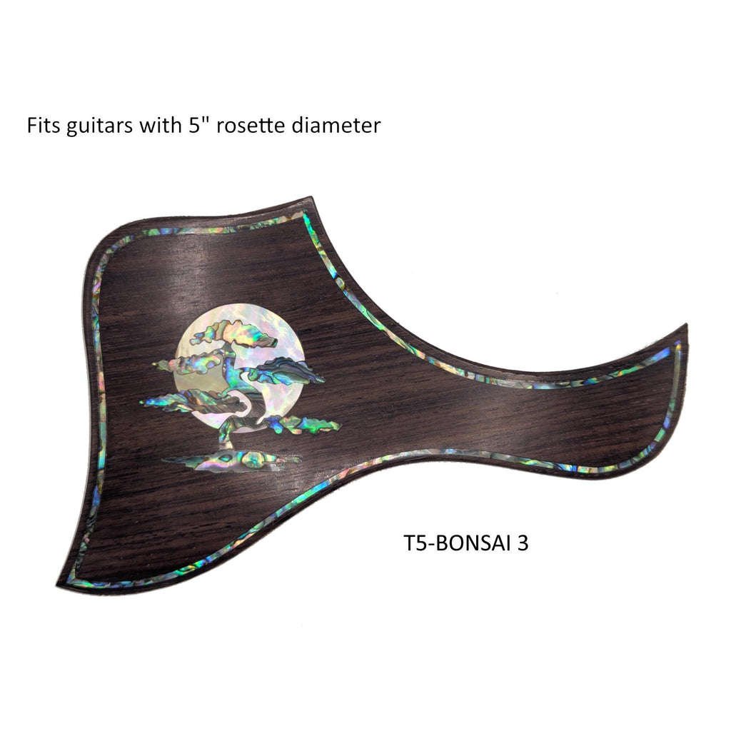Made to Fit Taylor Guitars- Rosewood Bonsai & Moon Abalone Inlay Pickguard