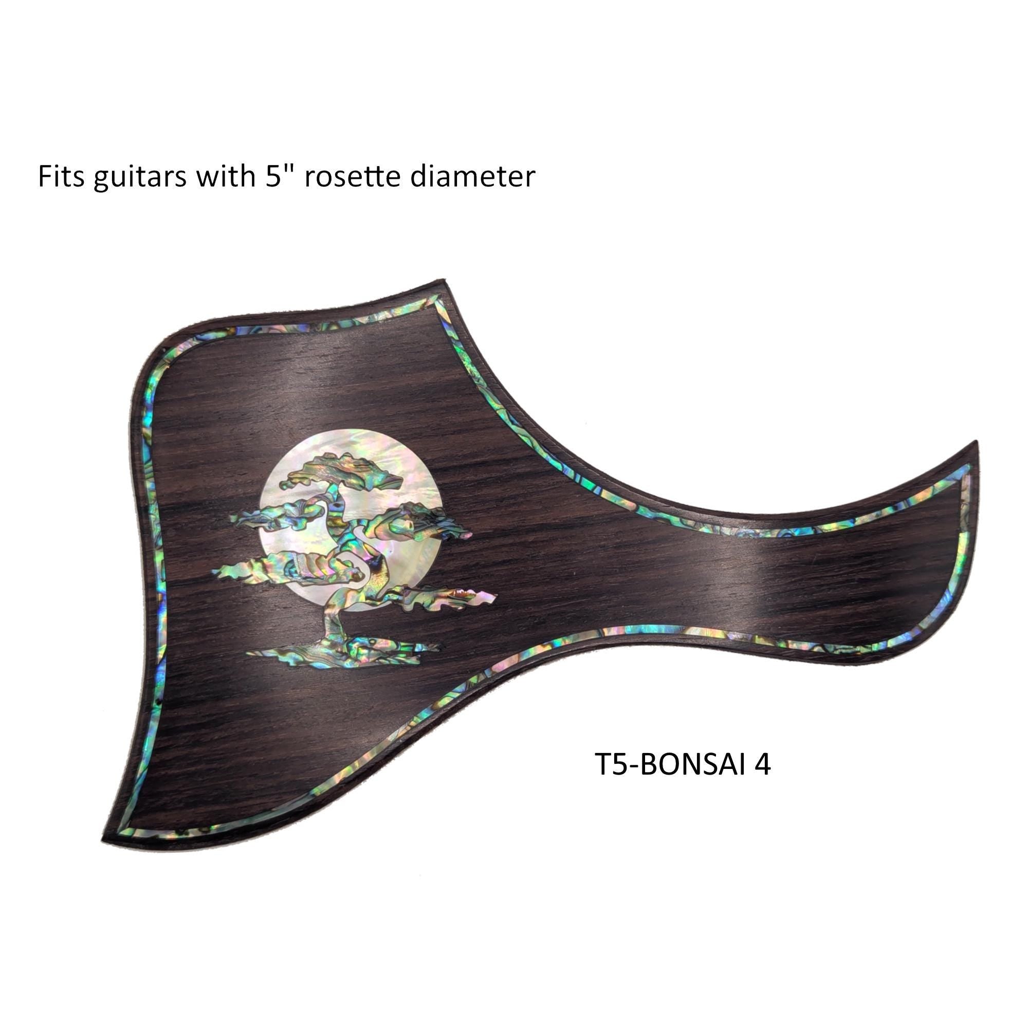 Made to Fit Taylor Guitars- Rosewood Bonsai & Moon Abalone Inlay Pickguard