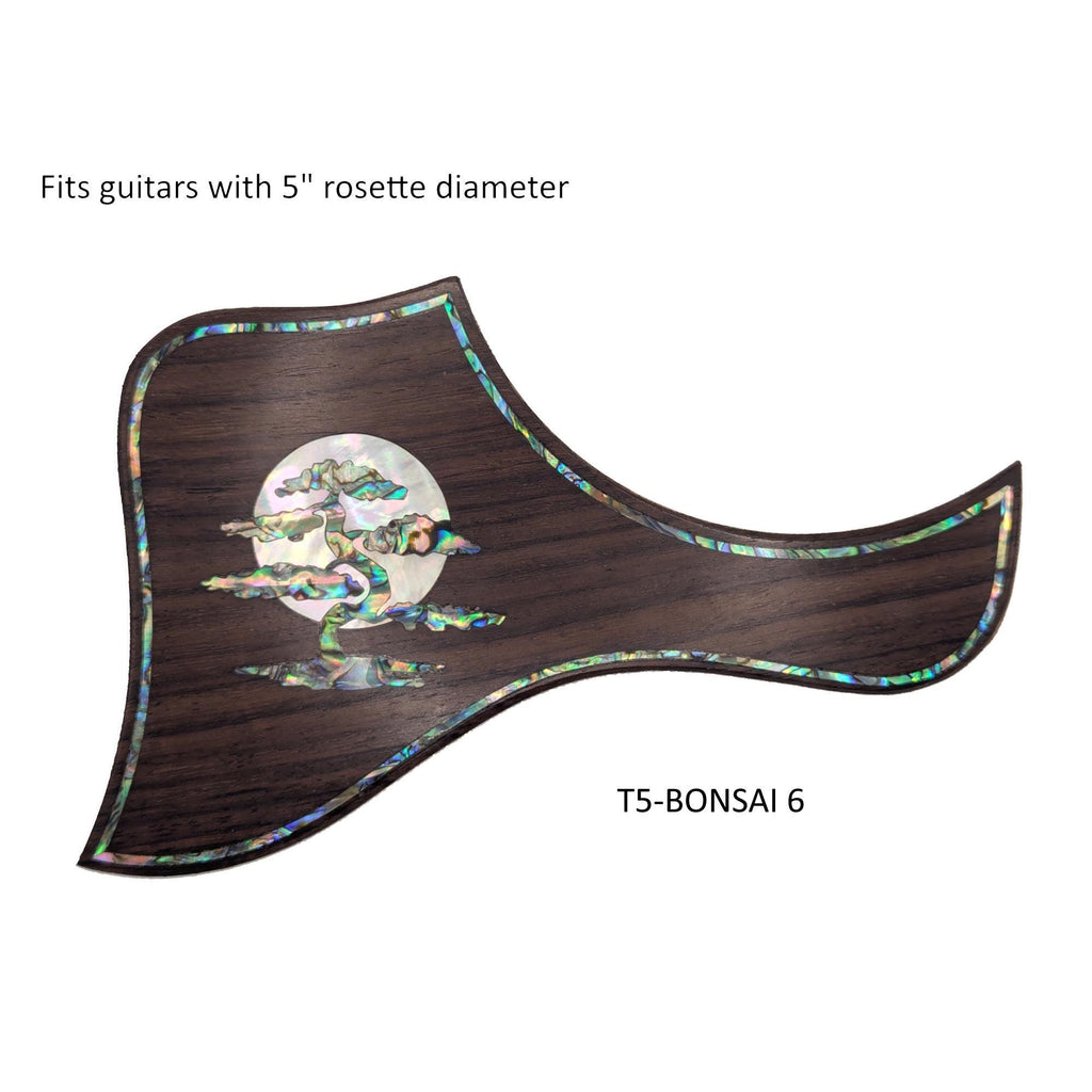 Made to Fit Taylor Guitars- Rosewood Bonsai & Moon Abalone Inlay Pickguard