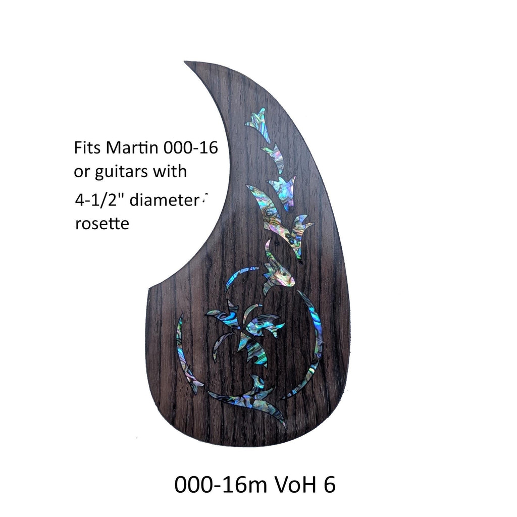 Rosewood Pickguard Fits Martin 000-16M Guitar Pickguard Colorful Abalone Vine of Harmonics Design