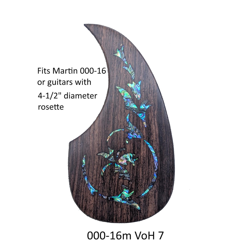 Rosewood Pickguard Fits Martin 000-16M Guitar Pickguard Colorful Abalone Vine of Harmonics Design