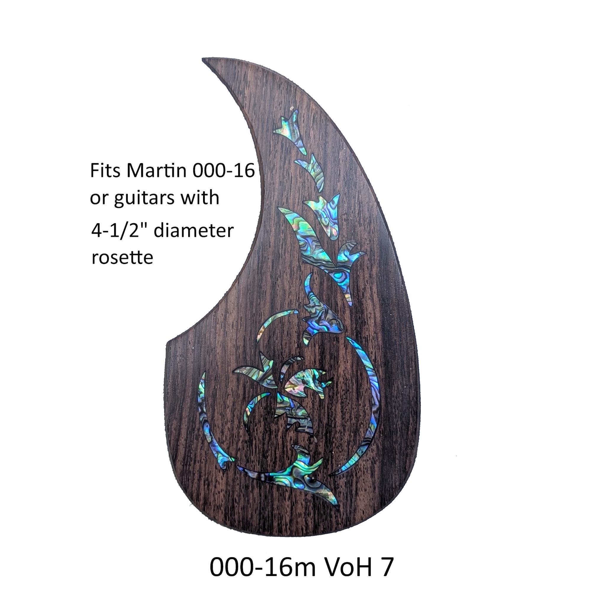Rosewood Pickguard Fits Martin 000-16M Guitar Pickguard Colorful Abalone Vine of Harmonics Design