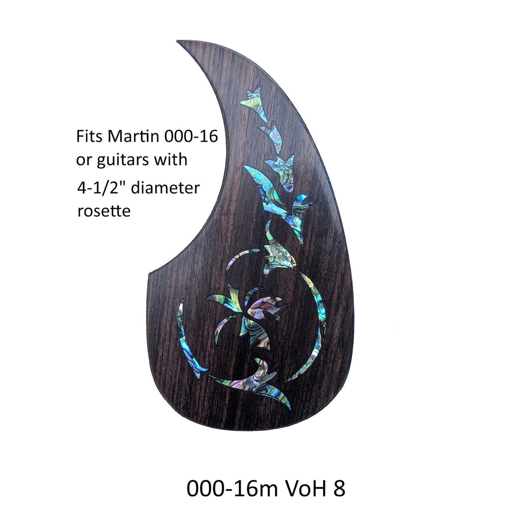 Rosewood Pickguard Fits Martin 000-16M Guitar Pickguard Colorful Abalone Vine of Harmonics Design