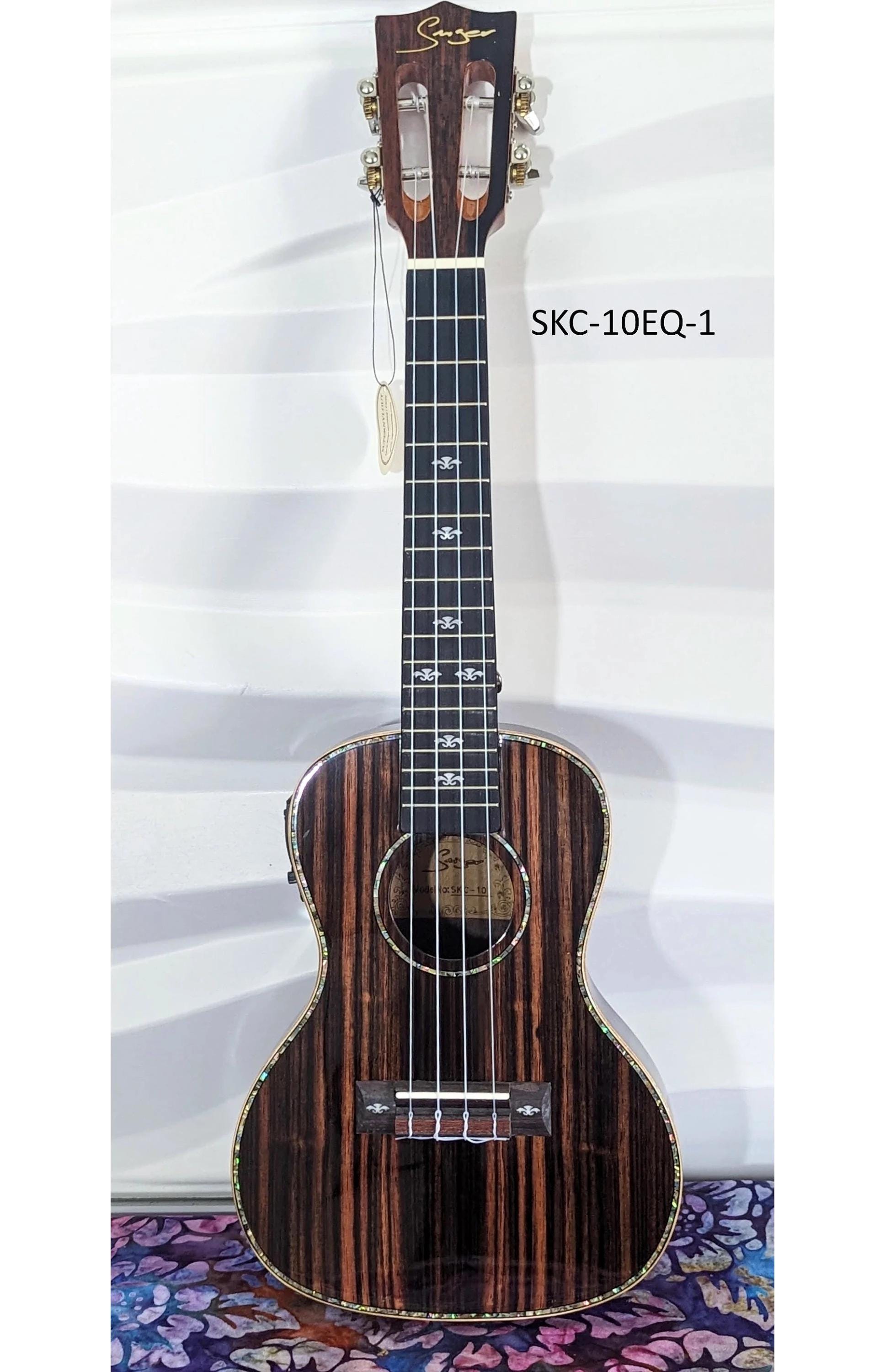 Smiger Acoustic Electric Concert Size Ukulele AA Ebony Wood