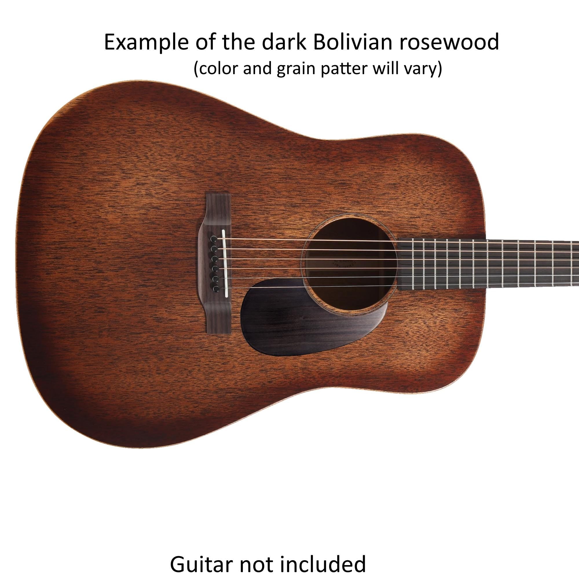 Fits Martin D15M Guitar Pickguard | Rosewood, Mahogany, or Koa | Free Mount System