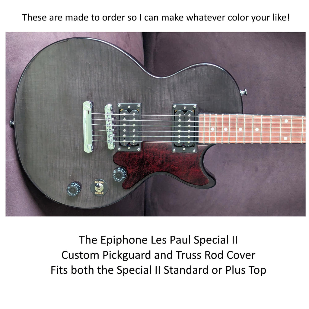 Custom Pickguard Epiphone Les Paul LP Special II | Matching Truss Rod Cover | Handcrafted Wood