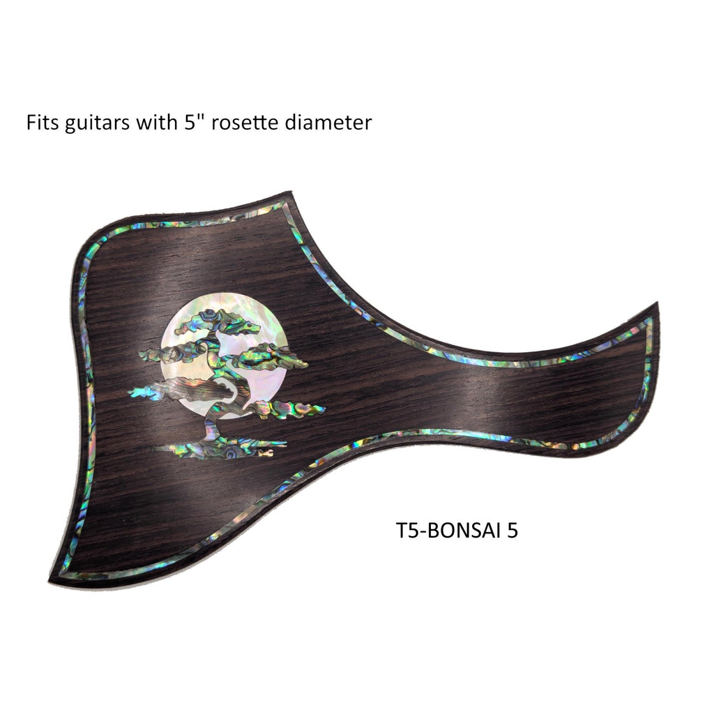 Made to Fit Taylor Guitars- Rosewood Bonsai & Moon Abalone Inlay Pickguard