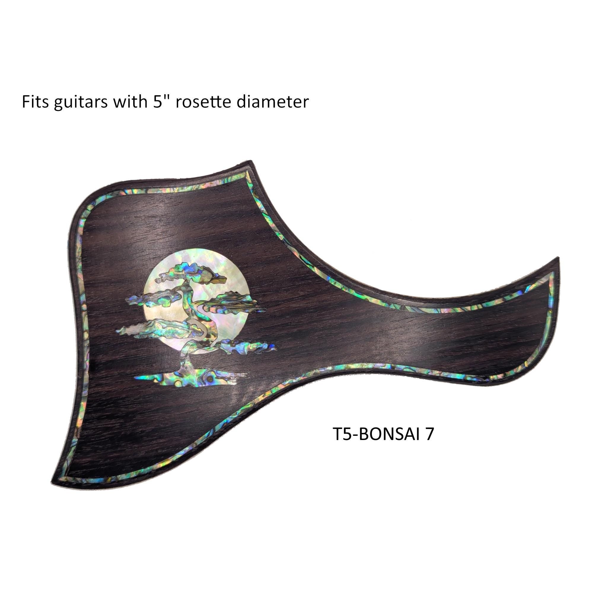 Made to Fit Taylor Guitars- Rosewood Bonsai & Moon Abalone Inlay Pickguard