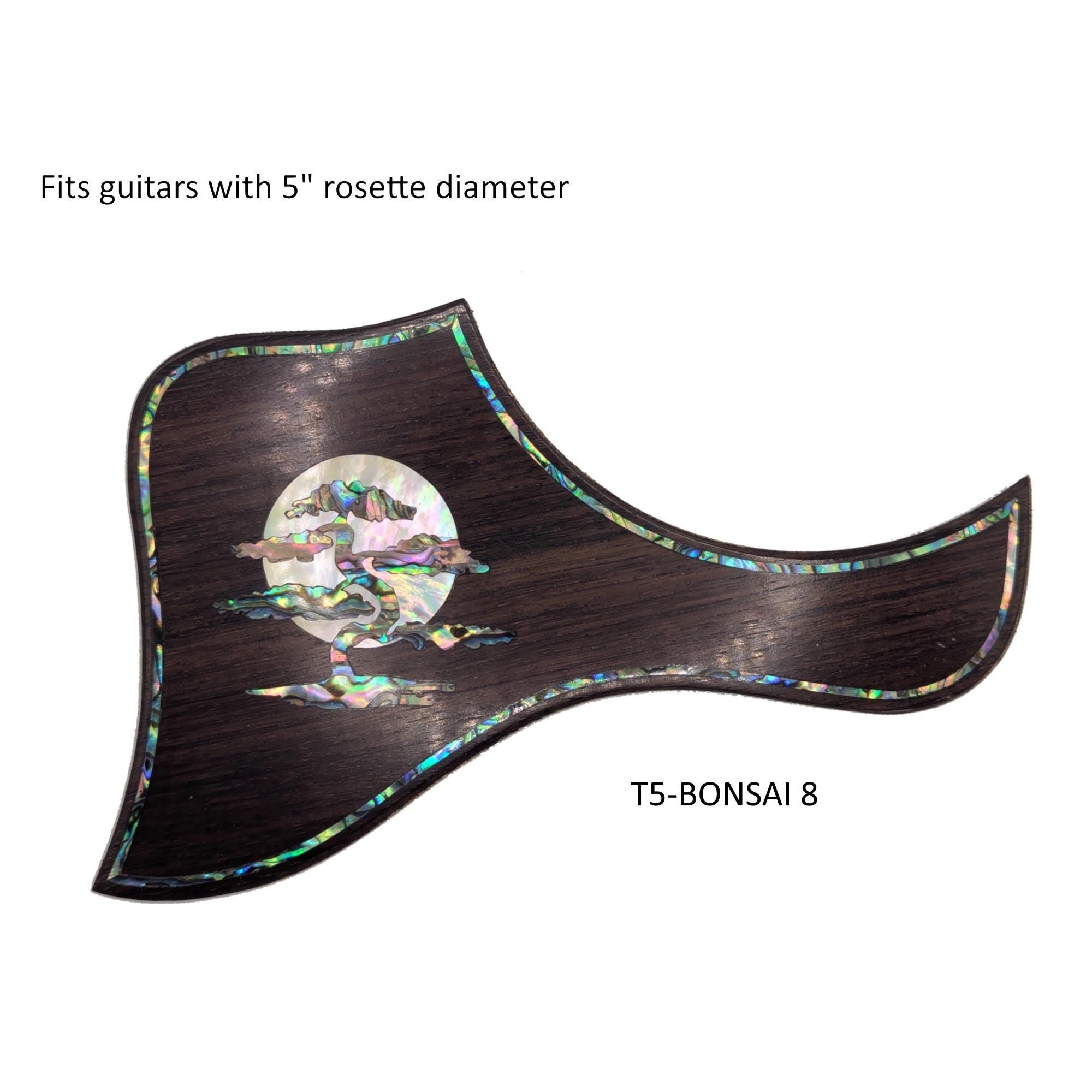 Made to Fit Taylor Guitars- Rosewood Bonsai & Moon Abalone Inlay Pickguard