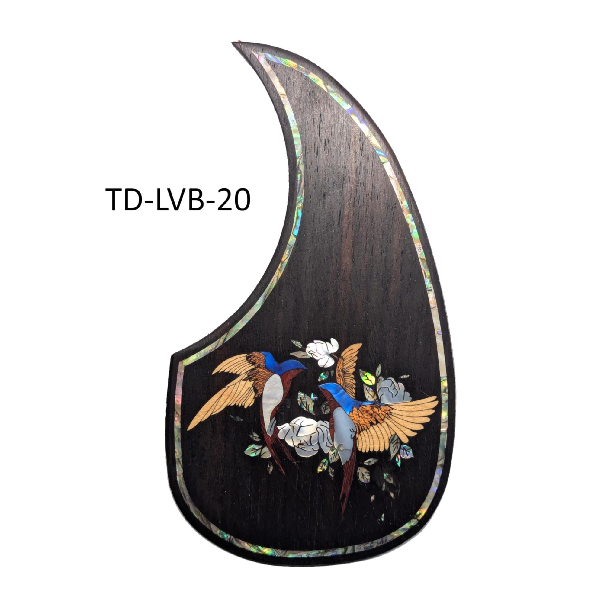 Acoustic Guitar Pickguard: Mother of Pearl Abalone Lovebirds Inlay