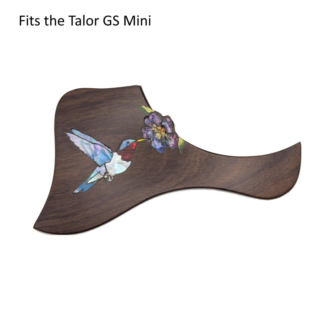 Travel & Taylor GS Mini Guitar Pickguard – Rosewood Hummingbird Abalone Inlay
