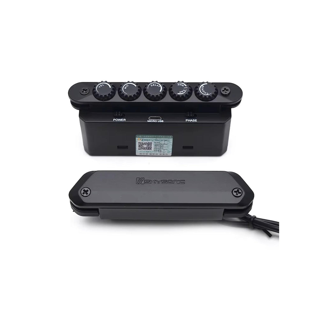 Skysonic R2 Resonance Acoustic Guitar Pickup with Delay, Reverb, Chorus Effect No Amp Required