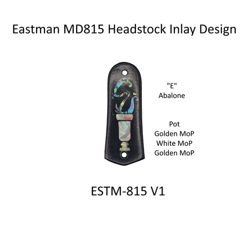 Eastman Mandolin Truss Rod Cover Fits MD815 Ebony Wood Abalone Mother of Pearl Inlay