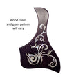 Made to Fit Taylor Guitars- Rosewood Pickguard with White Mother of Pearl Vine Inlay