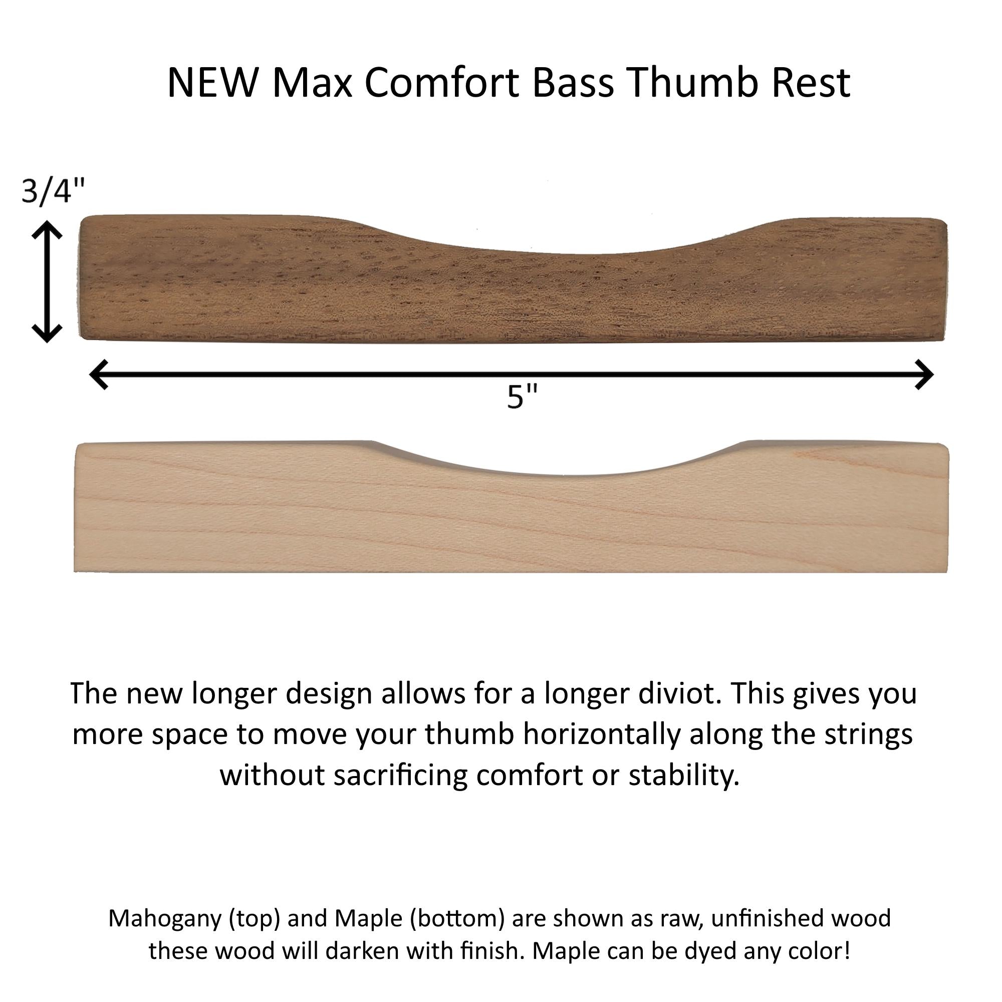 Bass Guitar Thumb Rest Extra Long with Comfort Divot | Soft Curved Edges