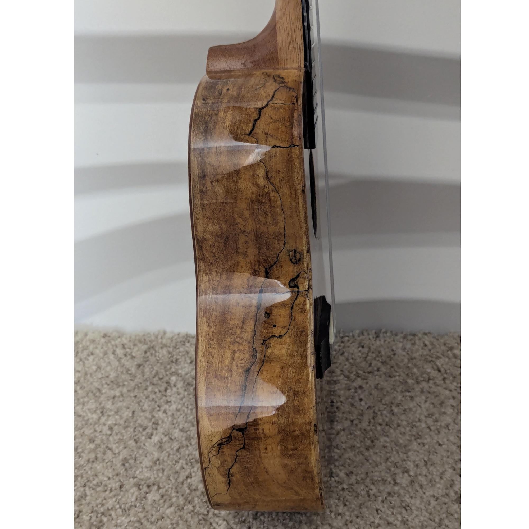 Spalted Maple Concert Ukulele with Abalone Rosette Professional Setup, Ready to Play