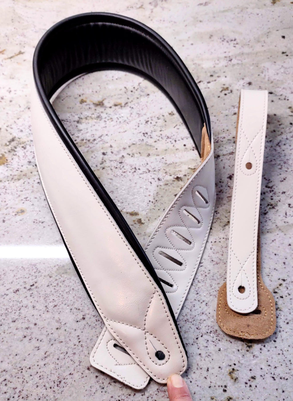Leather Guitar Strap Soft, Full-Grain, Padded, Pebbled or Smooth, Comfortable & Durable, Musician Accessories