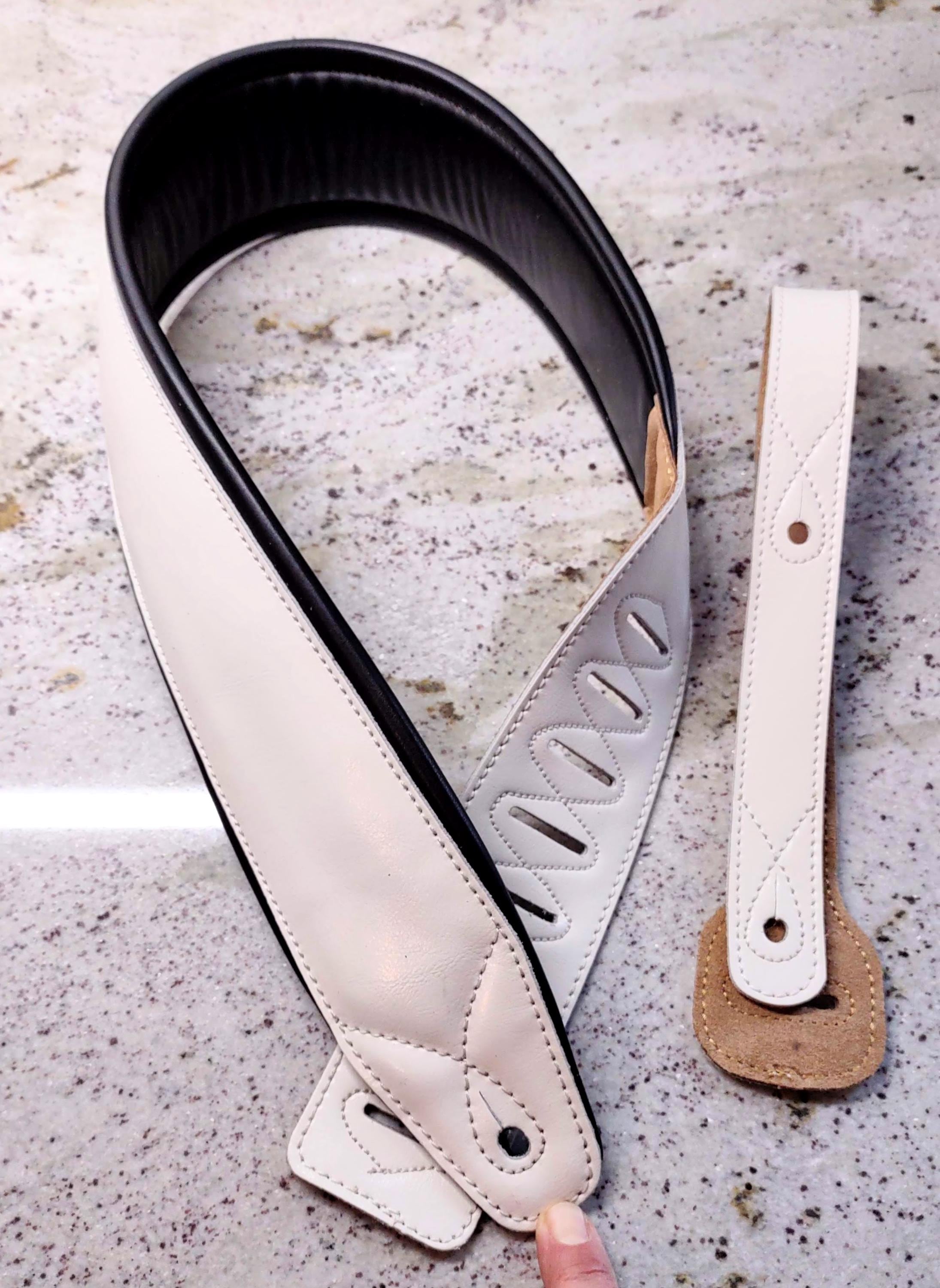 Leather Guitar Strap Soft, Full-Grain, Padded, Pebbled or Smooth, Comfortable & Durable, Musician Accessories