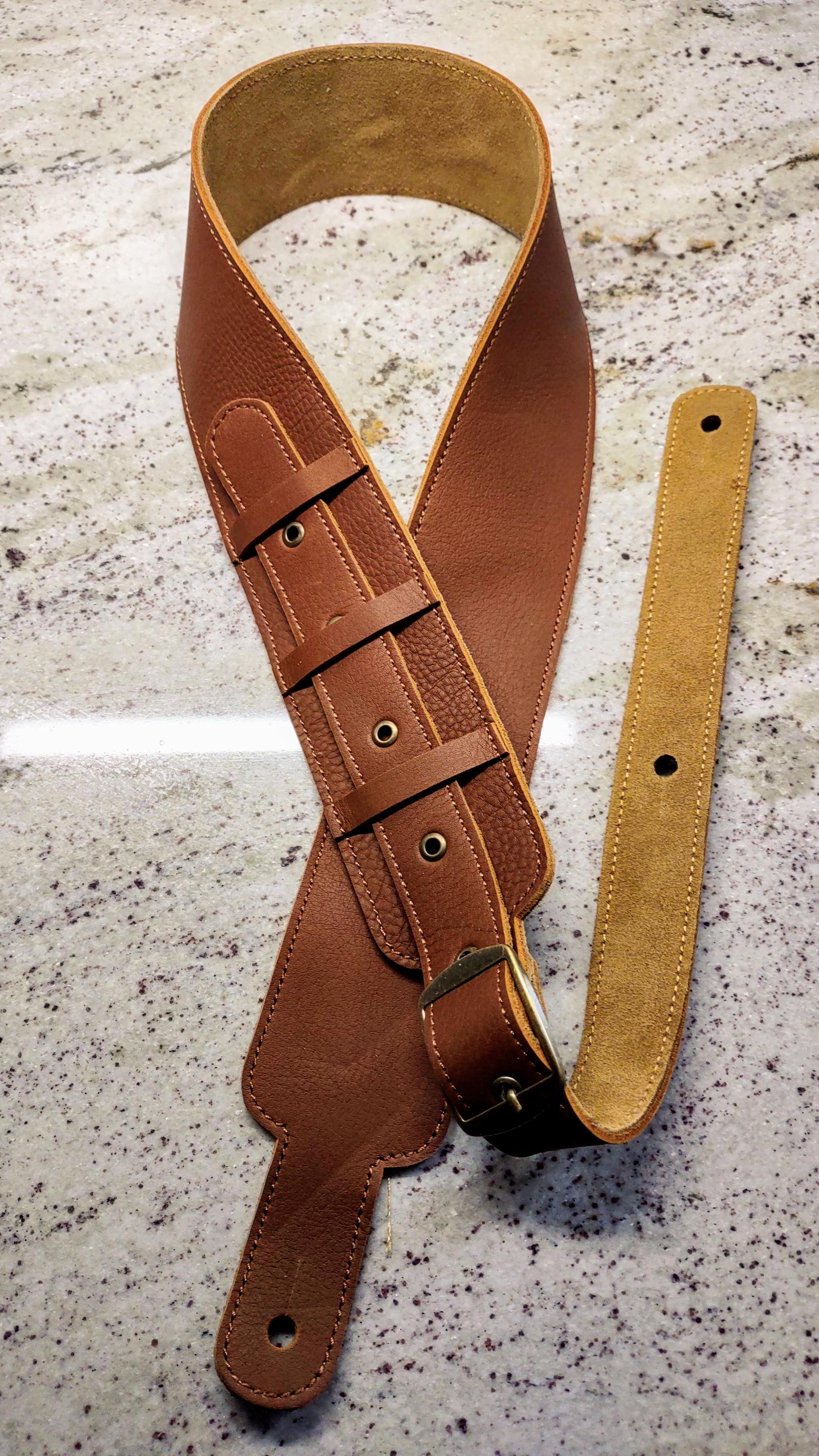 Leather Guitar Strap Soft, Full-Grain, Padded, Pebbled or Smooth, Comfortable & Durable, Musician Accessories