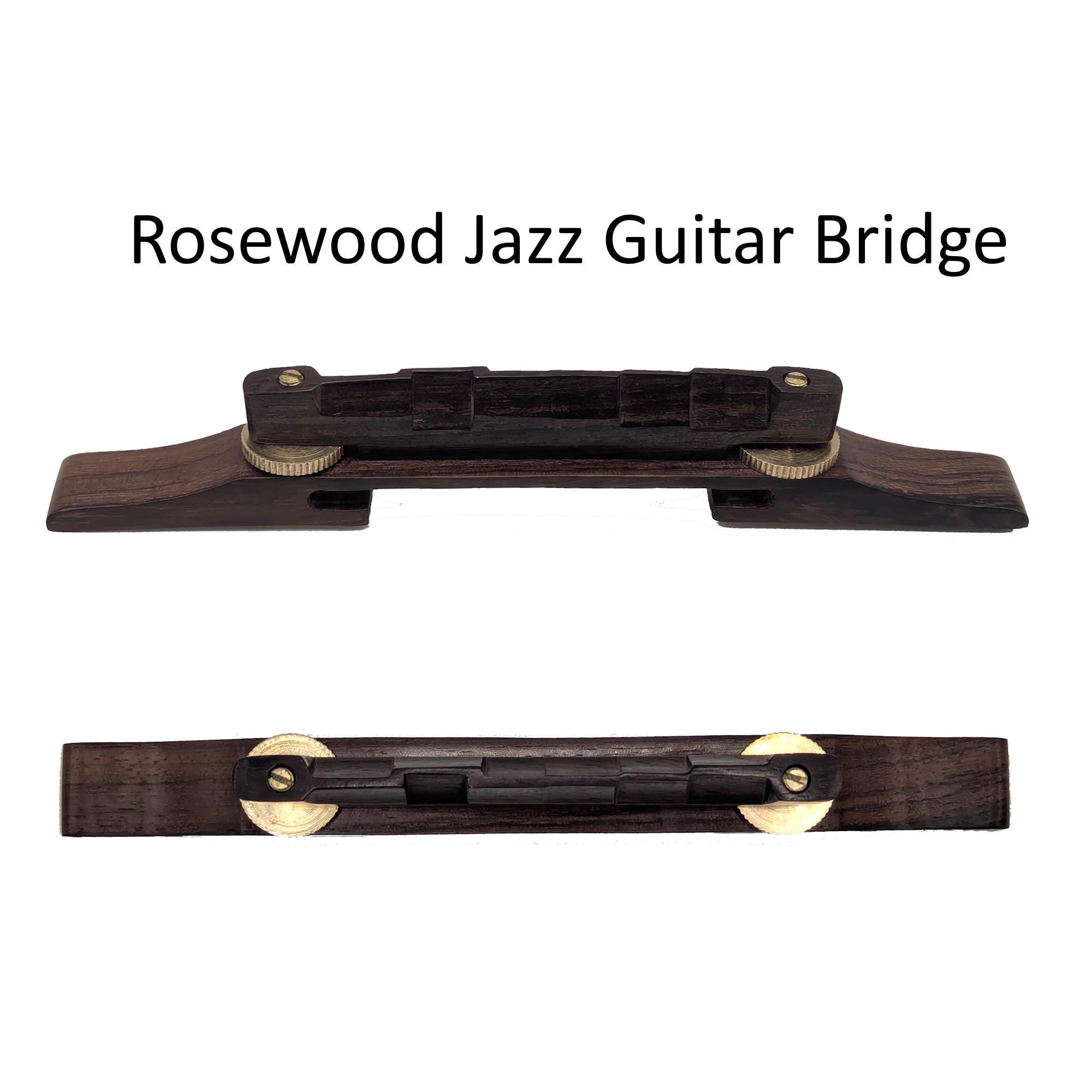 Archtop Guitar Bridge: Rosewood, Ebony, or Boxwood with Brass Hardware