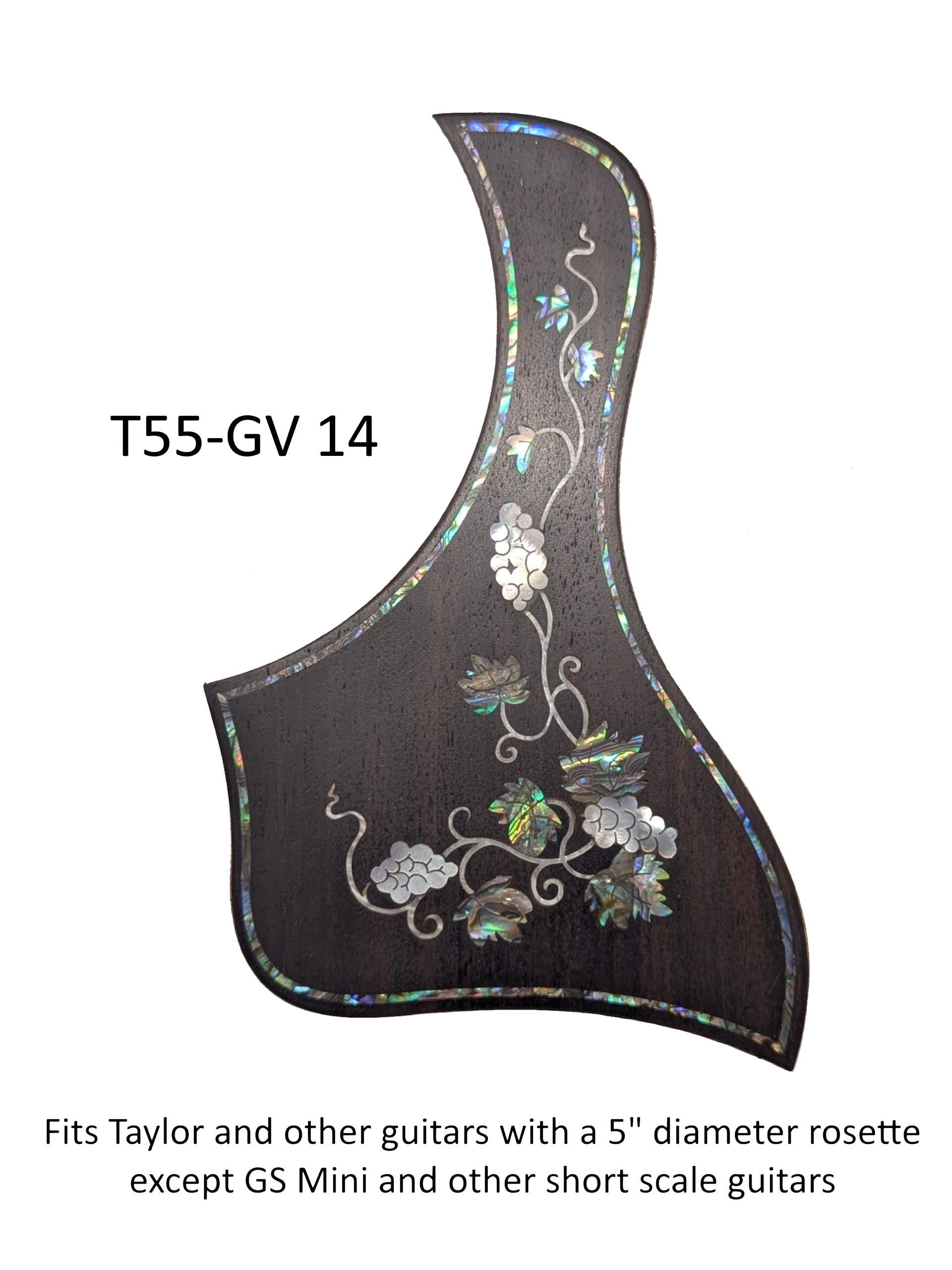 Taylor Guitar Pickguard Rosewood Abalone Inlay | 5.5" Rosette OEM Shape for Soundhole Protection