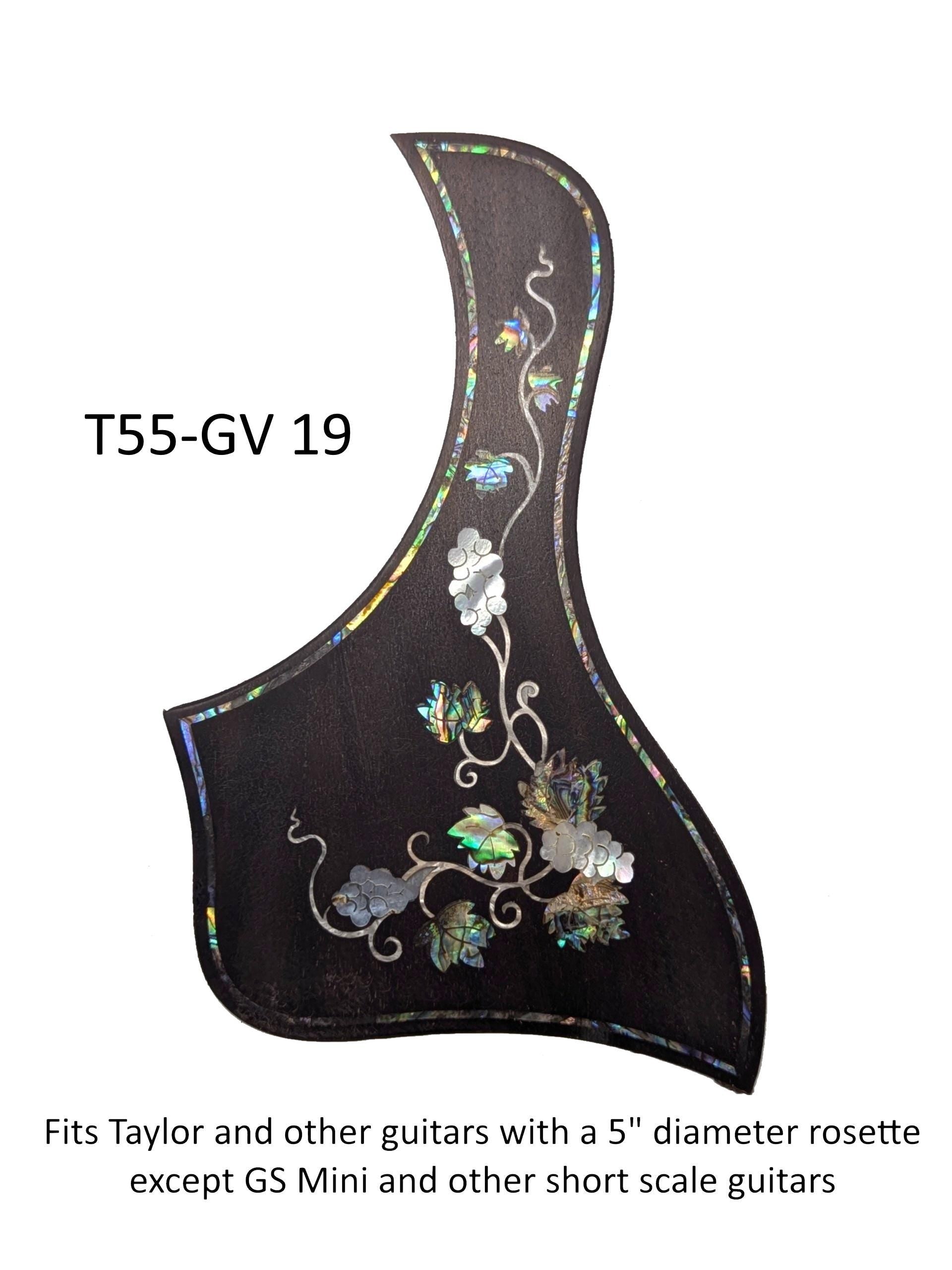 Taylor Guitar Pickguard Rosewood Abalone Inlay | 5.5" Rosette OEM Shape for Soundhole Protection
