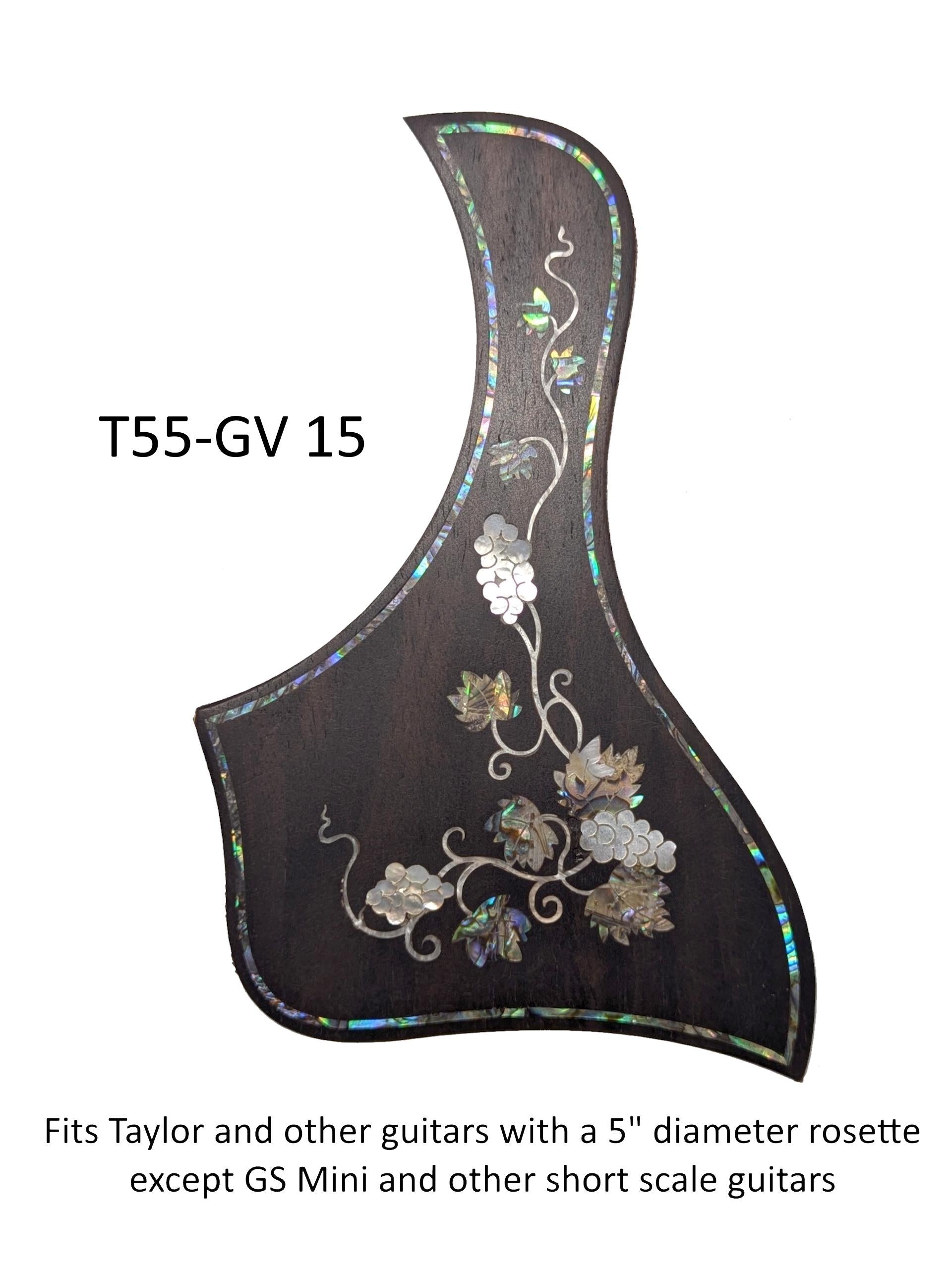 Taylor Guitar Pickguard Rosewood Abalone Inlay | 5.5" Rosette OEM Shape for Soundhole Protection
