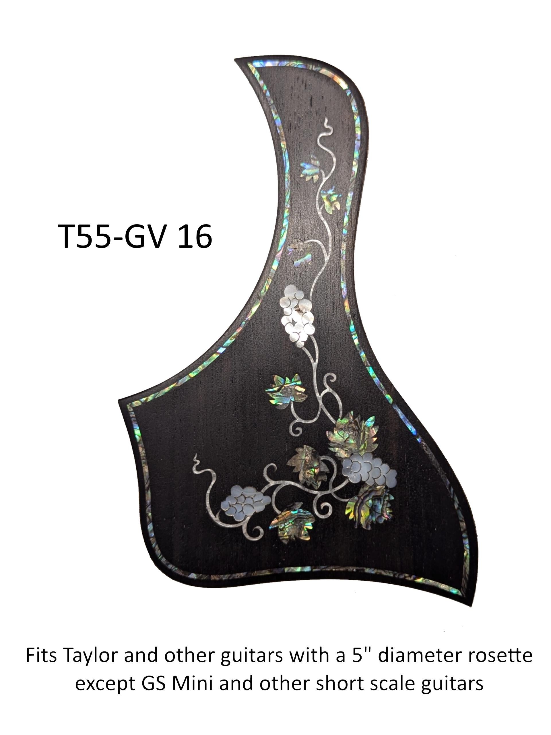 Taylor Guitar Pickguard Rosewood Abalone Inlay | 5.5" Rosette OEM Shape for Soundhole Protection