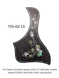 Taylor Guitar Pickguard Rosewood Abalone Inlay | 5.5" Rosette OEM Shape for Soundhole Protection