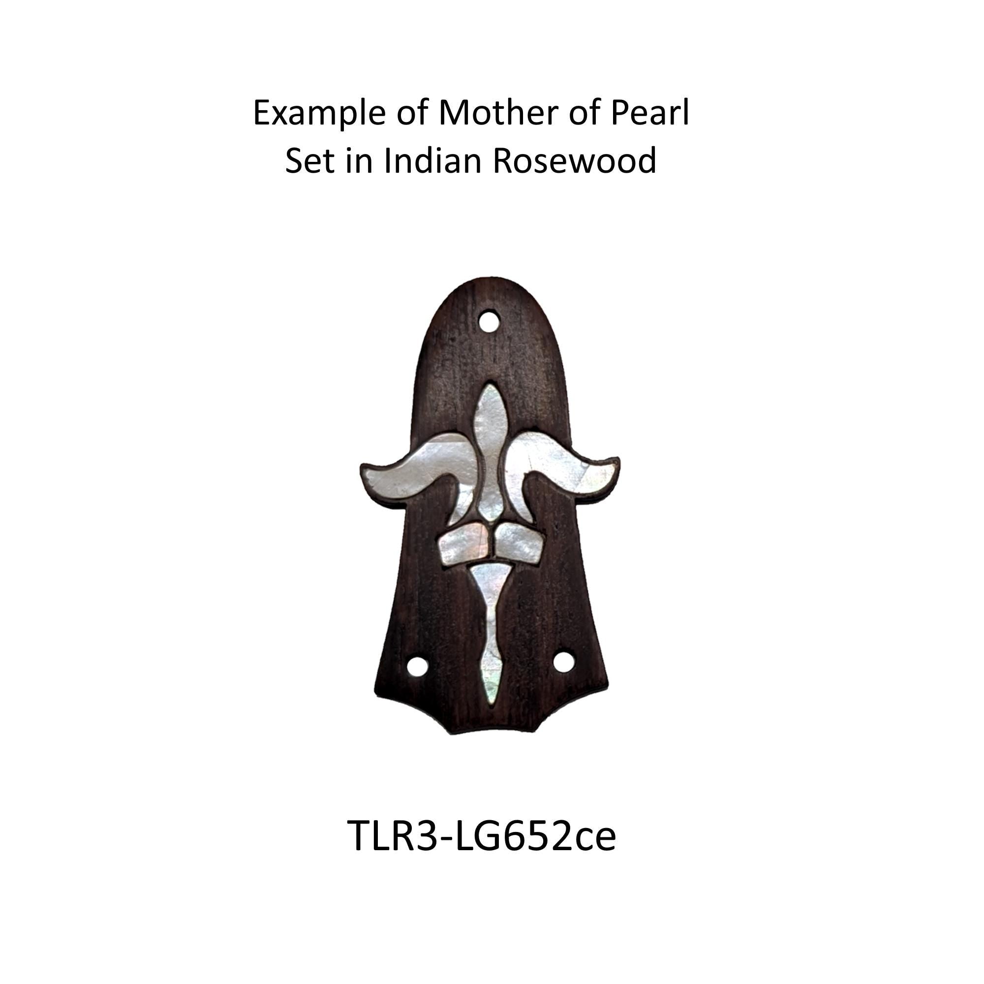 Taylor Guitar Truss Rod Cover: White Mother of Pearl Inlay, Indian Rosewood
