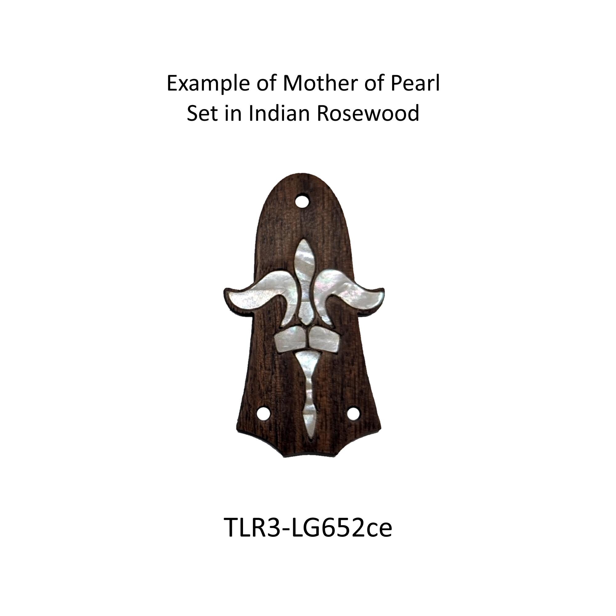 Taylor Guitar Truss Rod Cover: White Mother of Pearl Inlay, Indian Rosewood