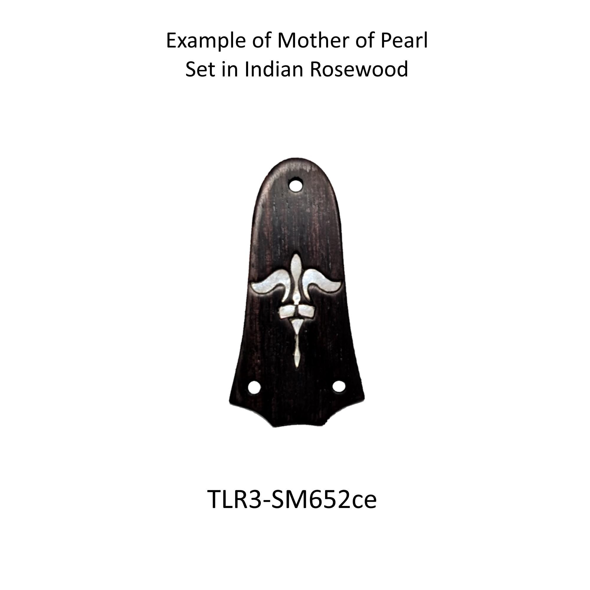 Taylor Guitar Truss Rod Cover: White Mother of Pearl Inlay, Indian Rosewood