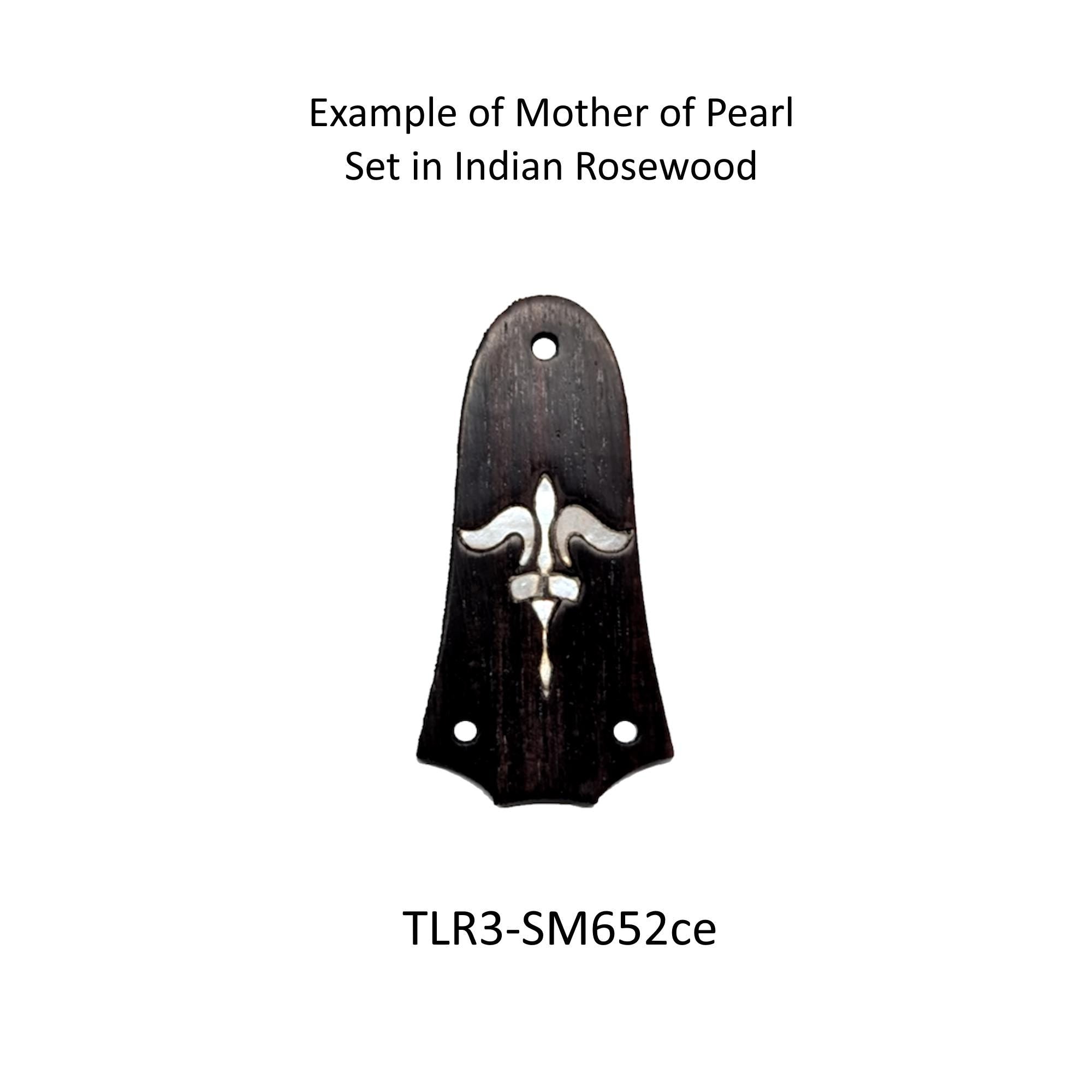 Taylor Guitar Truss Rod Cover: White Mother of Pearl Inlay, Indian Rosewood