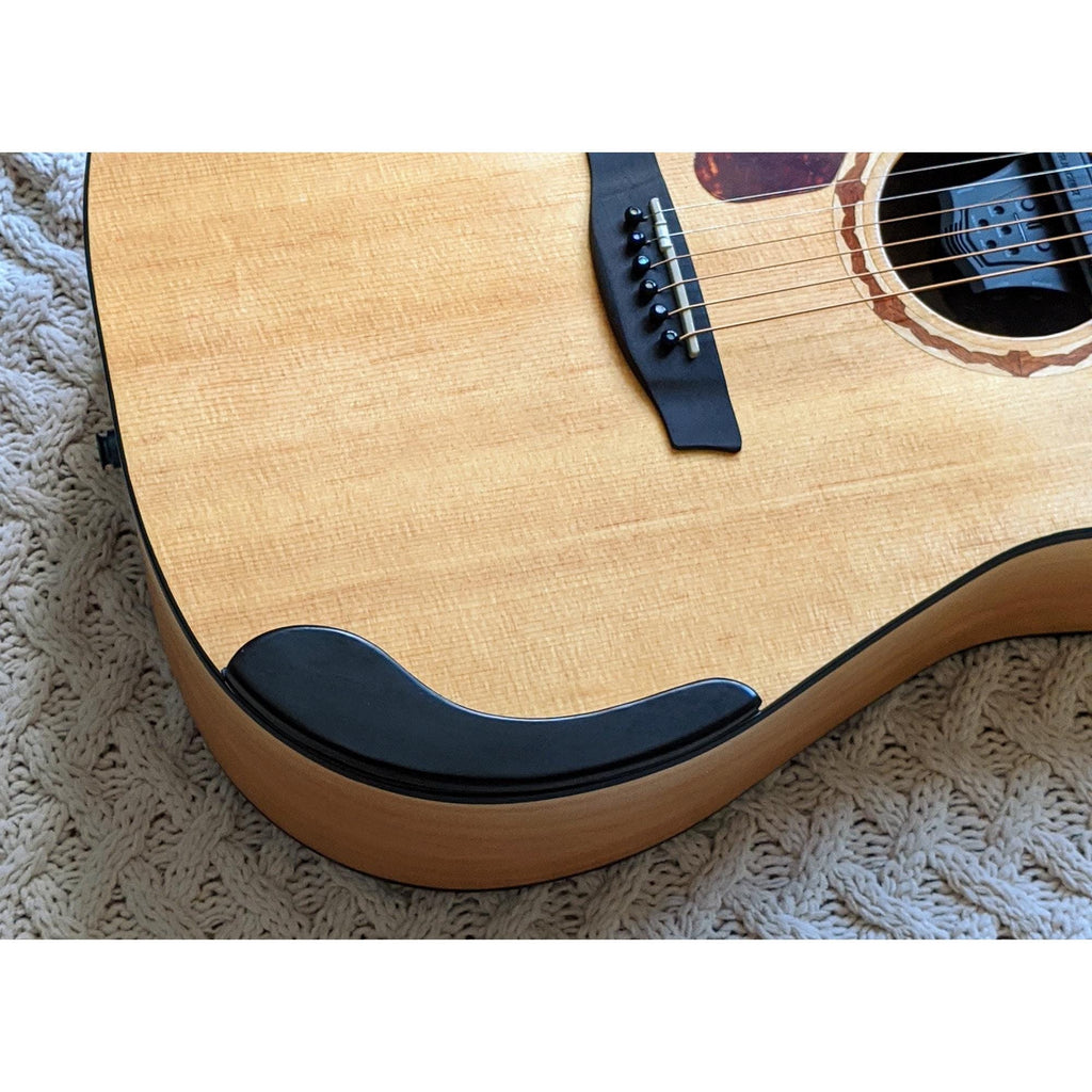 Lefthand Slim Natural Wood Acoustic Guitar Armrest, Handmade Soft Curve Ergonomic Rest